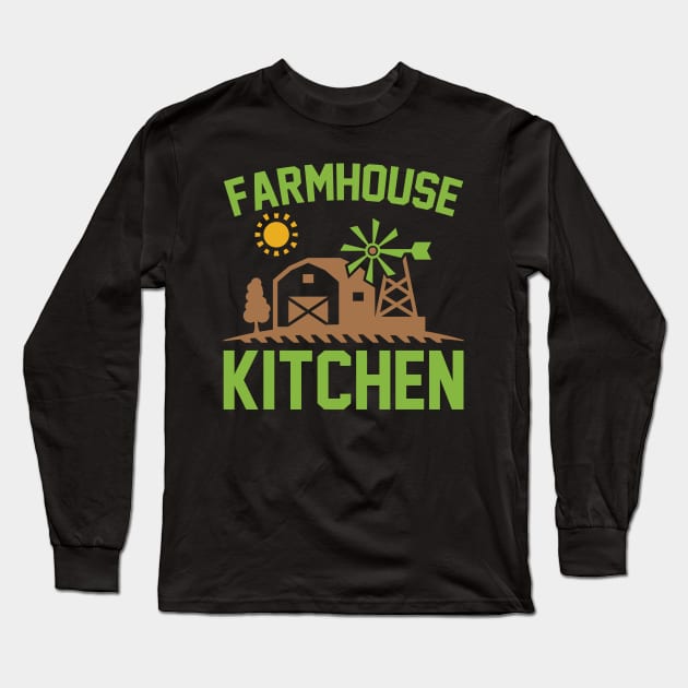 Farmhouse Kitchen T Shirt For Women Men Long Sleeve T-Shirt by QueenTees